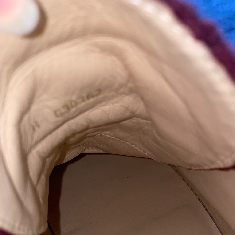CHANEL Maroon Wool and Leather High-Tops - Picture 11 of 12